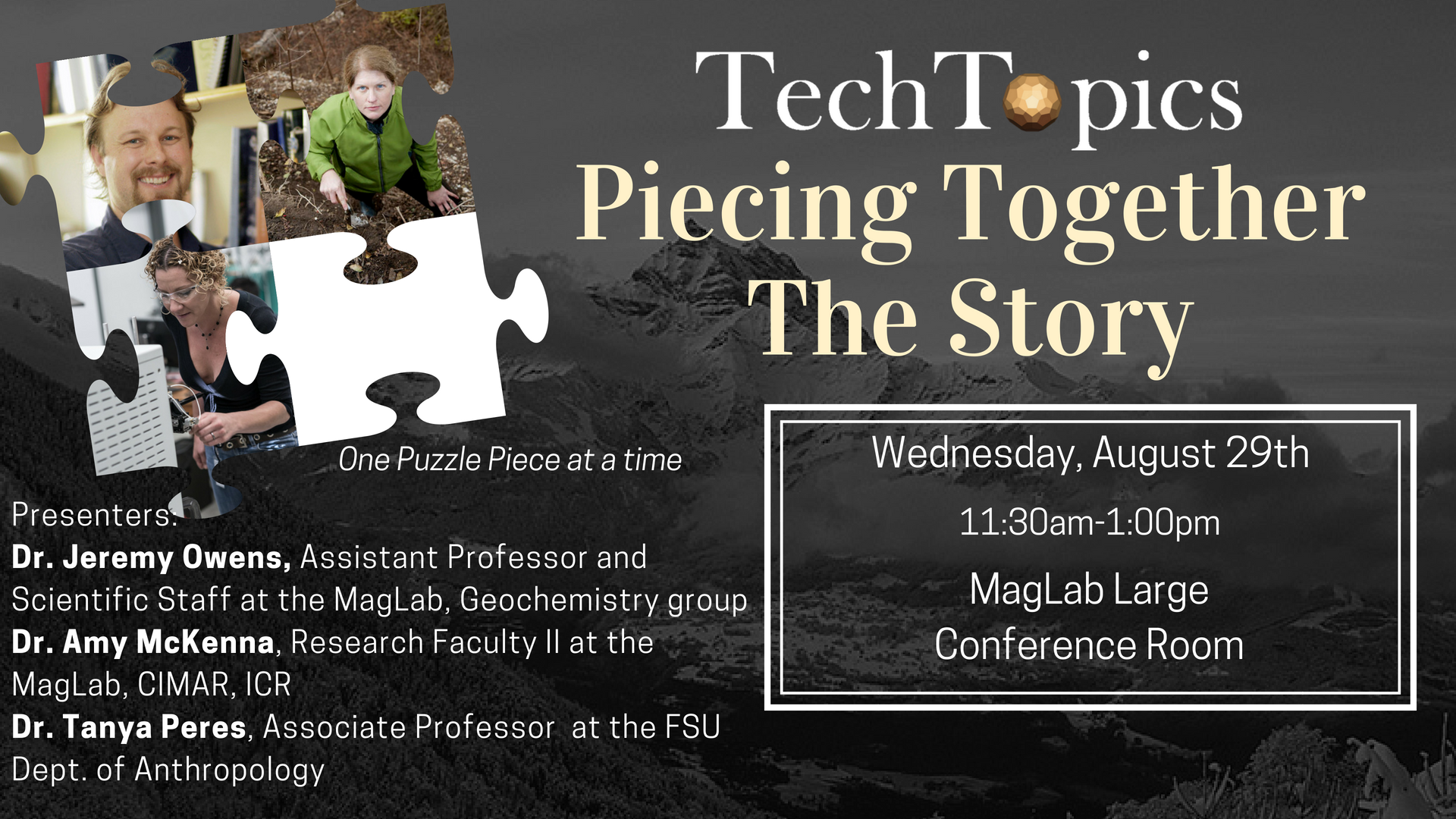 Piecing together the story- Innovation Park of Tallahassee August 2018 TechTopics